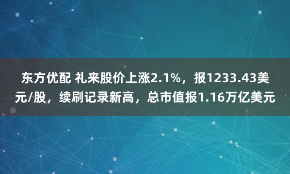 东方优配 礼来股价上涨2.1%，报1233.43美元/股，续刷记录新高，总市值报1.16万亿美元