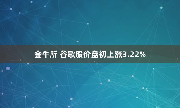 金牛所 谷歌股价盘初上涨3.22%